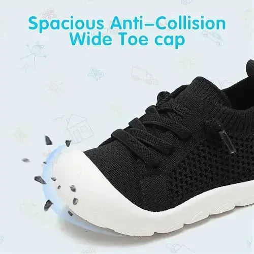 AILYLAKP Chaqaloq Qizlar Bolalar Poyabzallari Yuradigan Krossovkalar Bolalar Oyoqyalang'och Slip on Tennis Go'dak Poyabzallari Birinchi Chaqaloqlar uchun Yengil Nafas oladigan - 4