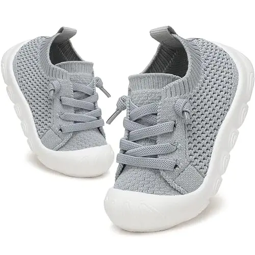 AILYLAKP Chaqaloq qizlar uchun poyabzal O'g'il bolalar poyabzali Yuradigan krossovkalar Bolalar yalangoyoq slip-on tennis poyabzali Go'daklar uchun engil nafas oladigan birinchi chaqaloqlar uchun - AILYLAKP