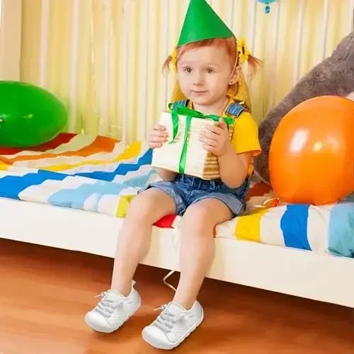 AILYLAKP Go'dak qizlar uchun poyafzal O'g'il bolalar poyafzali Go'dak yuradigan krossovkalar Bolalar yalangoyoq Slip on Tennis Chaqaloqlar uchun poyafzal Birinchi chaqaloqlar uchun engil nafas oladigan - 5