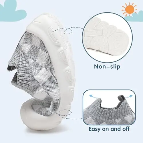 AILYLAKP Toddler Baby Boy Girl Shoes Kids Breathable Sneakers Tennis Shoes 6-36 Months Infant Slip on Shoes - 3