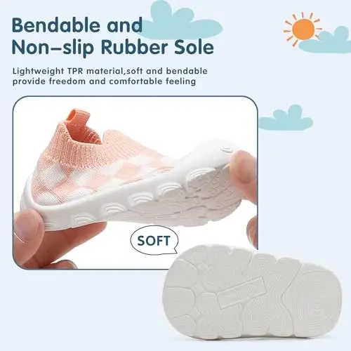 AILYLAKP Toddler Baby Boy Girl Shoes Kids Breathable Sneakers Tennis Shoes 6-36 Months Infant Slip on Shoes - 5