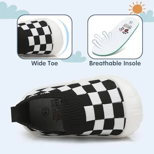 AILYLAKP Toddler Baby Boy Girl Shoes Kids Breathable Sneakers Tennis Shoes 6-36 Months Infant Slip on Shoes - 4