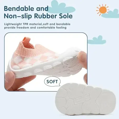 AILYLAKP Toddler Baby Boy Girl Shoes Kids Breathable Sneakers Tennis Shoes 6-36 Months Infant Slip on Shoes - 5