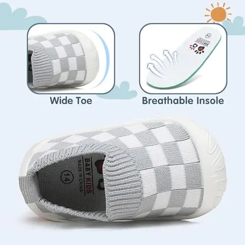 AILYLAKP Toddler Baby Boy Girl Shoes Kids Breathable Sneakers Tennis Shoes 6-36 Months Infant Slip on Shoes - 4