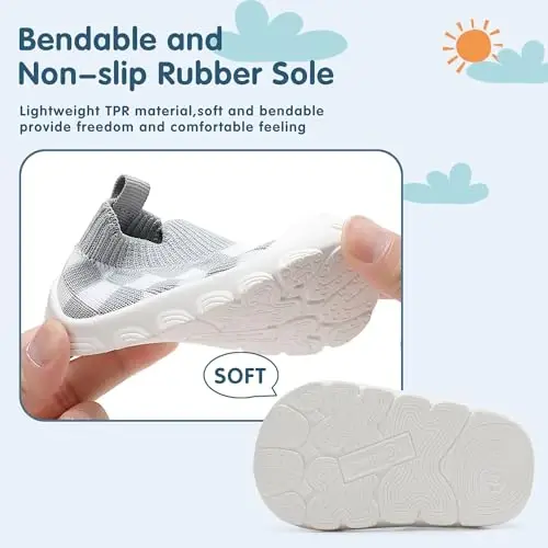 AILYLAKP Toddler Baby Boy Girl Shoes Kids Breathable Sneakers Tennis Shoes 6-36 Months Infant Slip on Shoes - 5