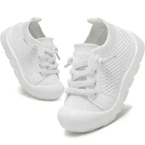 AILYLAKP Toddler Baby Girls Boys Shoes Toddler Walking Sneakers Kids Barefoot Slip on Tennis Infant Shoes Lightweight Breathable for First Babies - AILYLAKP
