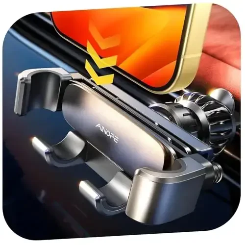 AINOPE for iPhone 17 Pro Max Car Mount Phone Holders for Your Car [Slide Design] Air Vent Phone Mount [Top Clamp] Cell Phone Holder Car Interior Accessories for iPhone Air 17 Pro Max 16 Samsung S25 - 6