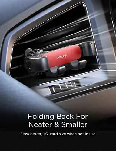 AINOPE Car Phone Holder Mount Vent 2025 Gravity Air Vent Phone Holders for Your Car for iPhone 16 Pro Max with Vent Clip Hand Free Cell Phone Car Mount Holder for iPhone 15 Plus Samsung Red - 7