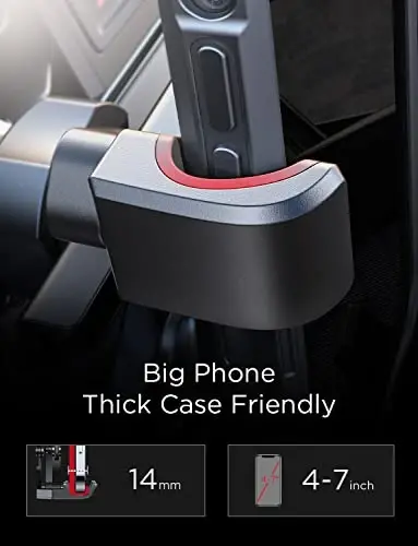 AINOPE Avtomobil Telefon Ulagichi Vent 2025 Gravitatsiya Havo Vent Telefon Ulagichlar iPhone 16 Pro Max uchun Vent Clip bilan Qo'lda Erkin Mobil Telefon Avtomobil Ulagichi iPhone 15 Plus Samsung Red uchun - 5