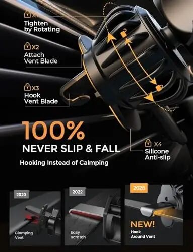 AINOPE Car Vent Phone Mount, Gravity Phone Holder Car, 2 Pack - 6