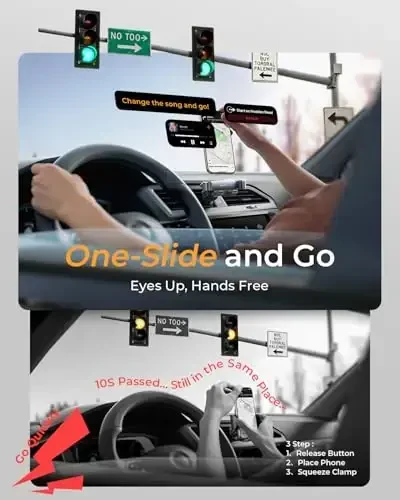 AINOPE Phone Mount for Car Vent 2024 Gravity Air Vent Car Phone Holder Mount for iPhone with Newest Vent Clip Hand Free Cell Phone Car Mount fits for iPhone 15 Pro Max 14 13 12 Samsung Android Phones - 2