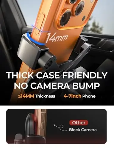 AINOPE Phone Mount for Car Vent 2024 Gravity Air Vent Car Phone Holder Mount for iPhone with Newest Vent Clip Hand Free Cell Phone Car Mount fits for iPhone 15 Pro Max 14 13 12 Samsung Android Phones - 5