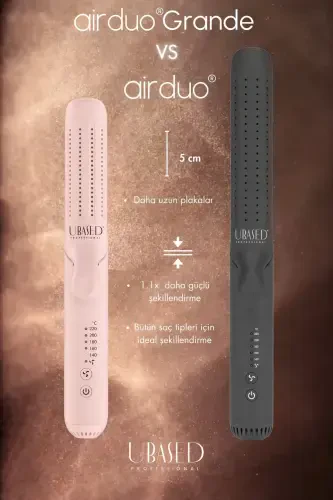 Air Duo-2-in-1 Hair Straightener and Curling Iron - Color: Rose Water - Titanium Plate - 8