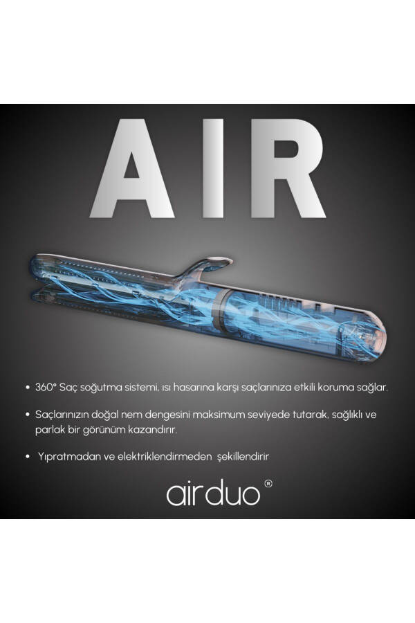 Air Duo-2'si1 Saç Düzleştirici ve Saç Maşası - Renk: Gül Suyu - Titanyum Plaka - 12