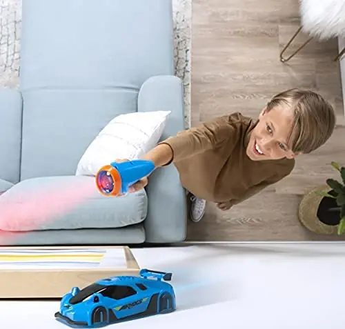 Air Hogs, Zero Gravity Light, Light-Guided Wall Racer, Wall Climbing Race Car, Blue - 3