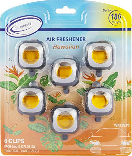 Air Jungles Araba Hava Yastığı Klipsli Kokulu Ürün 6'lı Paket ve Hava Yastığı Spreyi 16.9 Fl Oz - 2