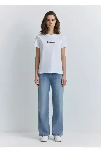 air printed regular fit women's t-shirt - MAVI (1)