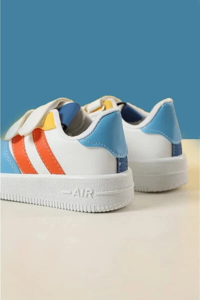 Air Taban Rahat Nefes Alır Beyaz Mavi Kırmızı Çocuk Spor Ayakkabı Aır V2-Beyaz Mavi Kırmızı - Modazone (1)