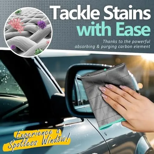 Airlab Glass Polishing Cloth Streak Free Miracle Cleaning Cloth Lint Free Microfiber Cleaning Rags for Glasses Kitchen Dish Mirrors Easy Clean, Pack of 3, 12