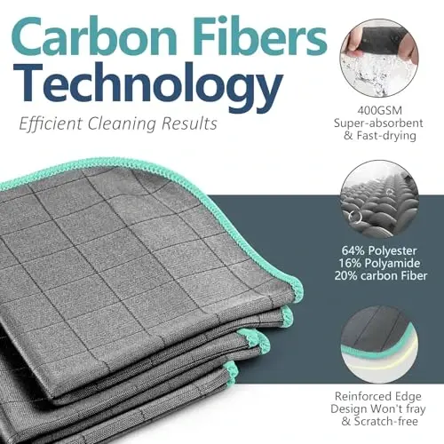 Airlab Ko‘zoynak Artish Matosi, Dog‘ Qoldirmaydigan Sehrli Tozalovchi Mato, Ko‘zoynak, Oshxona, Idish va Ko‘zgular uchun Tuksiz Mikrofiber Latta, Oson Tozalash, 3 ta to‘plam, 12