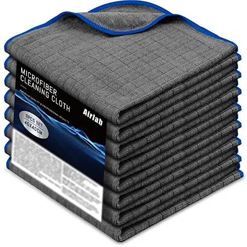 Airlab Mikrofiber Otomobil Yıkama Kurulama Oto Detay Havluları, Yüksek Emiş Gücü, Tüy Bırakmaz, İz Bırakmaz, Ev için Çok Amaçlı Temizlik Bezleri, 16