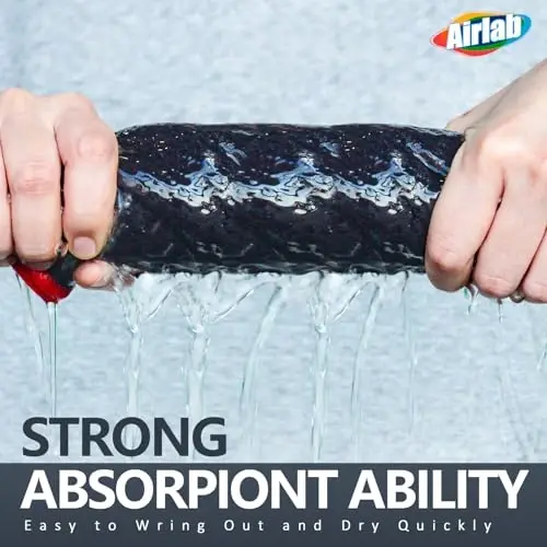 Airlab Mikrofiber Tozalash Mato Vafli To'quv Uy Ro'molchalari Uy uchun Oshxona Sochiqu Absorbent Tez Quritadigan Tozalash Ro'molchalari Chiziqsiz Lintsiz, 6 Paket, 12 x 12 dyuym, Kulrang - 4