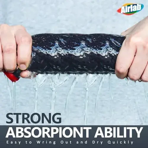 Airlab Mikrofiber Tozalash Mato Vafli To'quv Uy Ro'molchalari Uy uchun Oshxona Sochiqu Absorbent Tez Quritadigan Tozalash Ro'molchalari Chiziqsiz Lintsiz, 6 Paket, 12 x 12 dyuym, Kulrang - 4