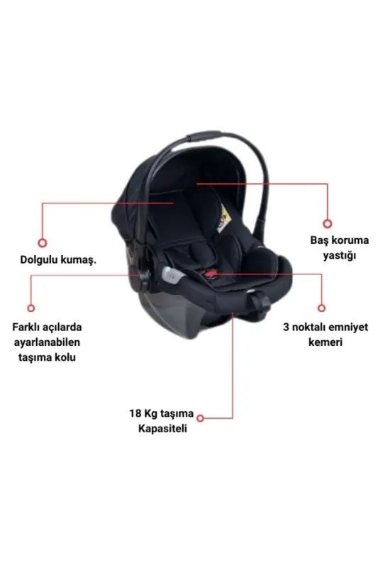 Airmax Plus Travel Sistem Bebek Arabası Siyah - 3