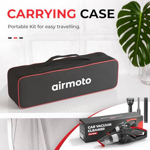 Airmoto Car Vacuum Cleaner High Power with 16 Ft Cord - 12V Portable Handheld Vacuum Cleaner for Car - Dust Buster with Strong Suction - Car Accessories for Women and Men - 6