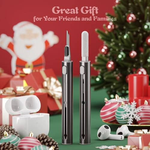 Hyashee Cleaner Kit for Airpods Pro 1 2 3 Multi-Function Cleaning Pen with Soft Brush Flocking Sponge for Bluetooth Earphones Case Cleaning Tools Black - 6