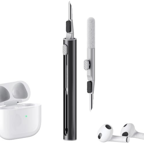 Airpods Pro 1 2 3 için Hyashee Temizleme Kiti, Bluetooth Kulaklık Kılıfı Temizleme Aletleri Siyah için Yumuşak Fırçalı Akın Süngerli Çok Fonksiyonlu Temizleme Kalemi - 1