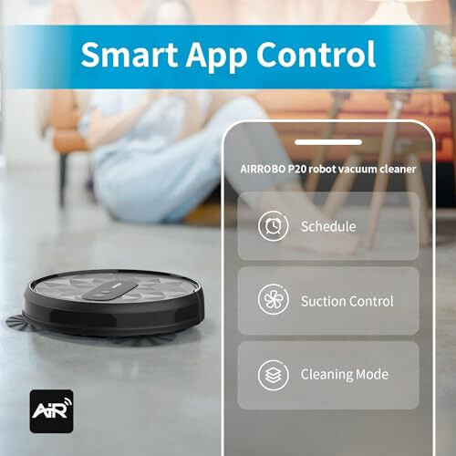 AIRROBO Robot Vacuum Cleaner - Robotic Vacuums with 2800Pa Suction Power, Ideal for Pet Hair, Hard Floors, and Low Carpets - Self-Charging, App Control - 120 Minutes Runtime - 4