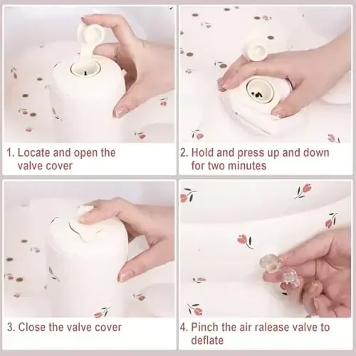 AirSwim Inflatable Baby Chair, 3 oylik va undan katta bolalar uchun Inflatable Baby Seat, o'rnatilgan havo nasosli yozgi puflanadigan stul, o'tirishni o'rganish, o'ynash, dam olish, lola uchun mo'ljallangan chaqaloqlar uchun pol stullari - 6