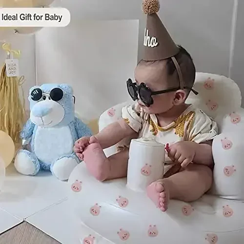 AirSwim Inflatable Baby Chair, Inflatable Baby Seat for Babies 3 Months and Up, Summer Blow Up Chair with Built in Air Pump, Bumbo Seat for Learning to Sit, Palying, Camping, Rabbit - 2