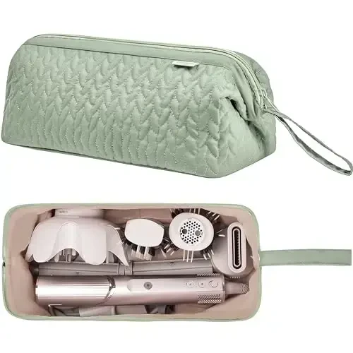 KarSyon Shark Flex Style Case for Airwrap Hair Dryer Brush Revlon Hair Tools Travel Bag Carrying Case Flat Curling Iron Organizer (Sage Green) 