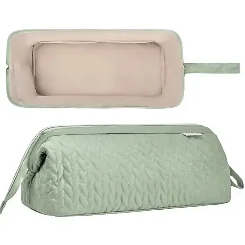 KarSyon Shark Flex Style Case for Airwrap Hair Dryer Brush Revlon Hair Tools Travel Bag Carrying Case Flat Curling Iron Organizer (Sage Green) - 2