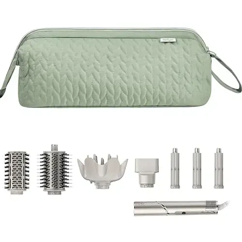 KarSyon Shark Flex Style Case for Airwrap Hair Dryer Brush Revlon Hair Tools Travel Bag Carrying Case Flat Curling Iron Organizer (Sage Green) - 3