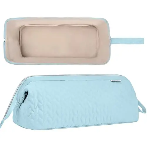 KarSyon Shark Flex Style Case for Airwrap Hair Dryer Brush Revlon Hair Tools Travel Bag Carrying Case Flat Curling Iron Organizer (Light Blue) - 2