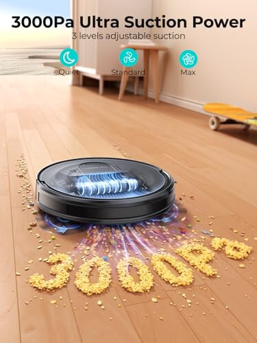 Airzeen Robot Vacuum Cleaner with 3000Pa Suction,Personalized Cleaning Settings,Auto Self-Charging Robotic Vacuum,Carpet Booster,App/Alexa/Remote Control, Ideal for Pet Hair/Hard Floor/Carpet,R7 - 2