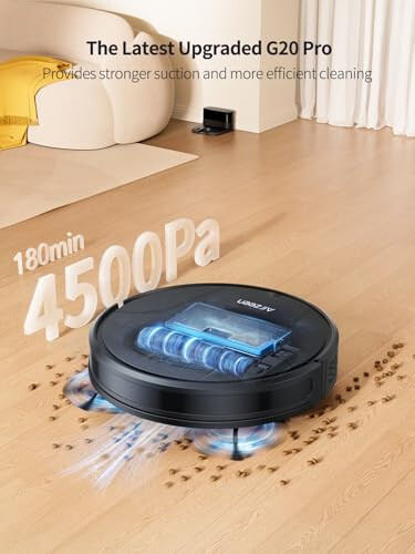 Airzeen Robot Vacuum Cleaner with 4500Pa Strong Suction, 3 in 1 Robot Vacuum and Mop, Carpet Auto-Boost, Self-Charging, 2.9” Slim Design, Remote/App/Alexa Control, Ideal for Pet Hair/Carpet/Hard Floor - 2