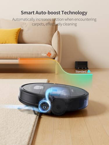 Airzeen Robot Vacuum Cleaner with 4500Pa Strong Suction, 3 in 1 Robot Vacuum and Mop, Carpet Auto-Boost, Self-Charging, 2.9” Slim Design, Remote/App/Alexa Control, Ideal for Pet Hair/Carpet/Hard Floor - 5