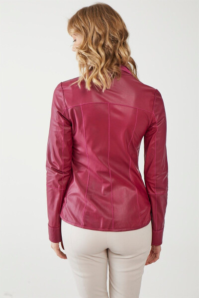 Aisha Dark Pink Women's Suede Jacket - 8