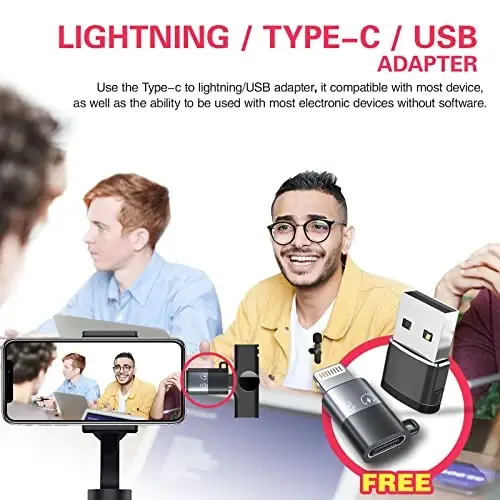 Aisizon Wireless Clip Mic, Wireless Lavalier Microphones, Lapel Clip-on Microphone, for iPhone 15, Smartphone, Laptop, Video Recording, Tiktok, Facebook Live, YouTube Live Stream - 3