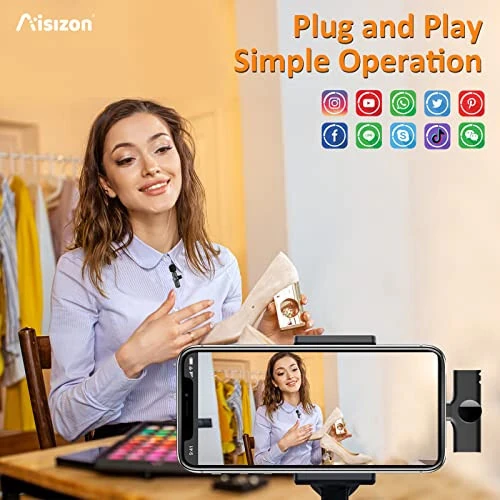 Aisizon Wireless Lavalier Microphone, Wireless Clip on Microphones, Hi-Fi Audio, Wireless Mic A3, for iPhone 15, Laptop, Zoom Meeting, Video Recording, tiktok - 3