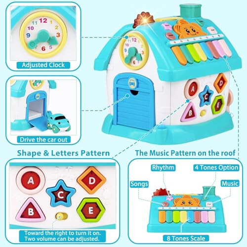 Aitbay Toys for 1+ Year Old Boy Gifts: Baby Musical Toys 12-18 Months 8-in-1 Multi-Functional House - Educational Learning Toys for Toddlers Age 1-3 - First Birthday Gifts Boys Girls - 4