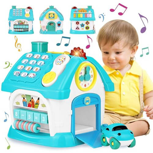 Aitbay Toys for 1+ Year Old Boy Gifts: Baby Musical Toys 12-18 Months 8-in-1 Multi-Functional House - Educational Learning Toys for Toddlers Age 1-3 - First Birthday Gifts Boys Girls - 1
