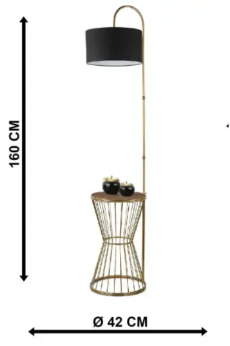 Айтуг Торшер Под Старое Орех Дерево Черный Абажур-Под Старое - 5
