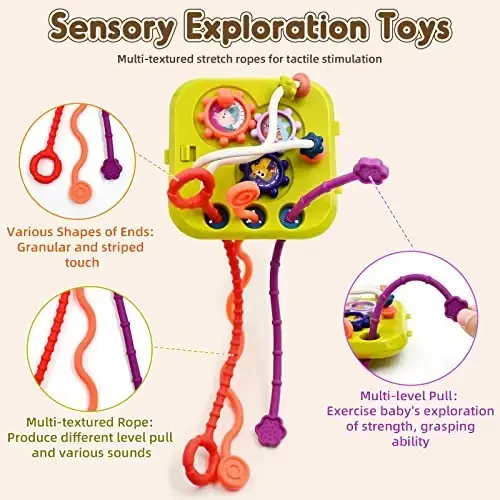 AiTuiTui Baby Toys 12 18 Months, Sensory Montessori Toys for 1 2 Year Old Boy Girl Gifts, 7 in 1 Multifunction Educational Toys with Shape Sorter Stacking Blocks for Toddlers Birthday Gifts - 3