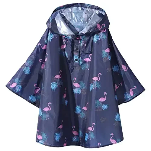 AIWUHE Kids Rain Poncho Cartoon Raincoat Jacket Cute Rain Coat Toddler Boys Girls Rain Cape Light Waterproof Hoodie Outwear - 5