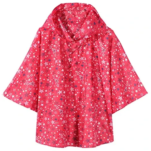 AIWUHE Kids Rain Poncho Cartoon Raincoat Jacket Cute Rain Coat Toddler Boys Girls Rain Cape Light Waterproof Hoodie Outwear - 5